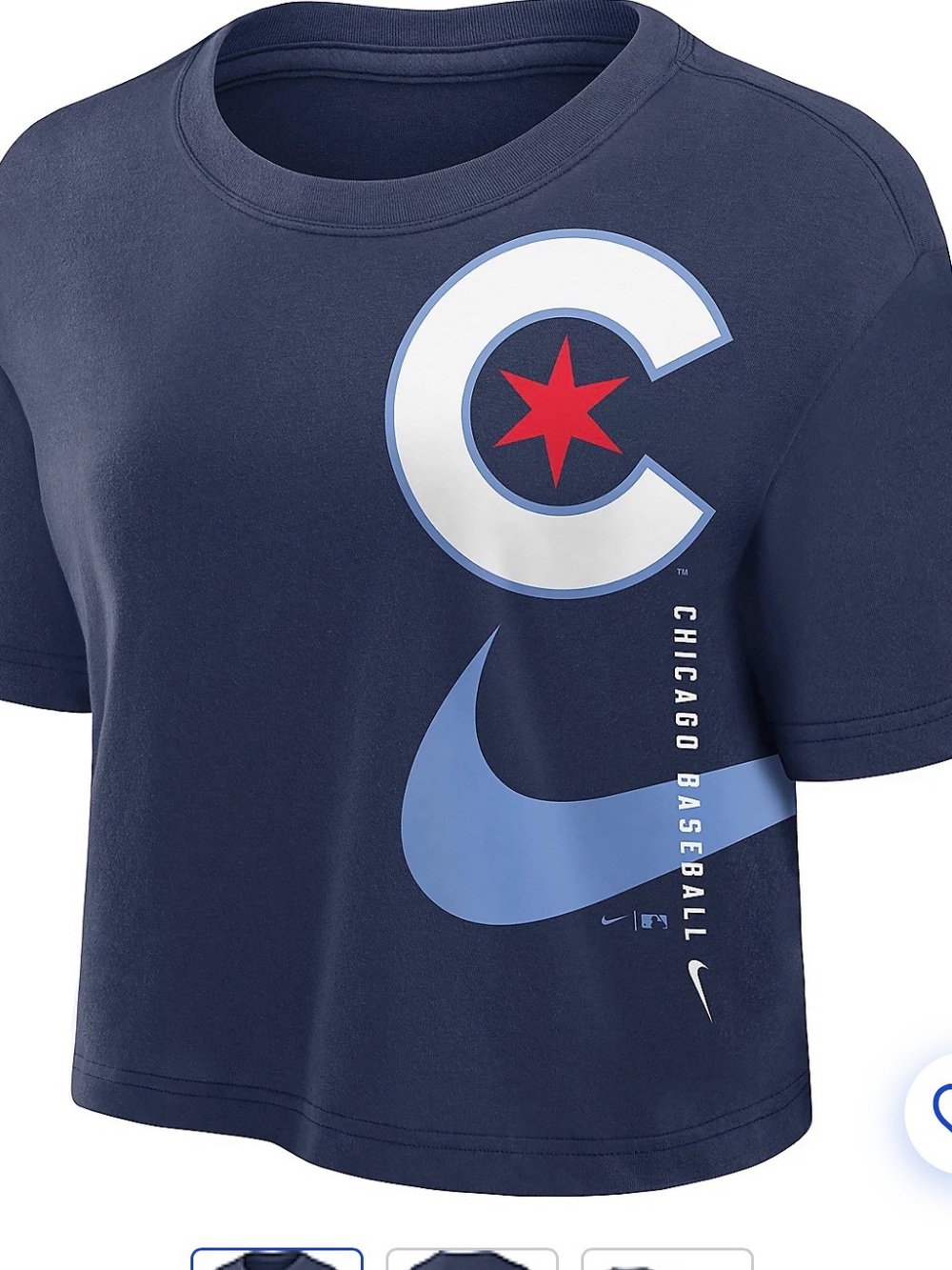 Nike Chicago Cubs City Connect Cropped T-Shirt Women’s Small